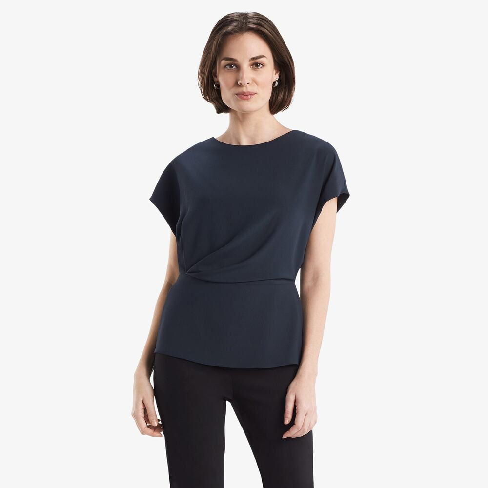 MM. LaFleur Nejvi Short Sleeve Top Blouse Dark Spruce Size XL